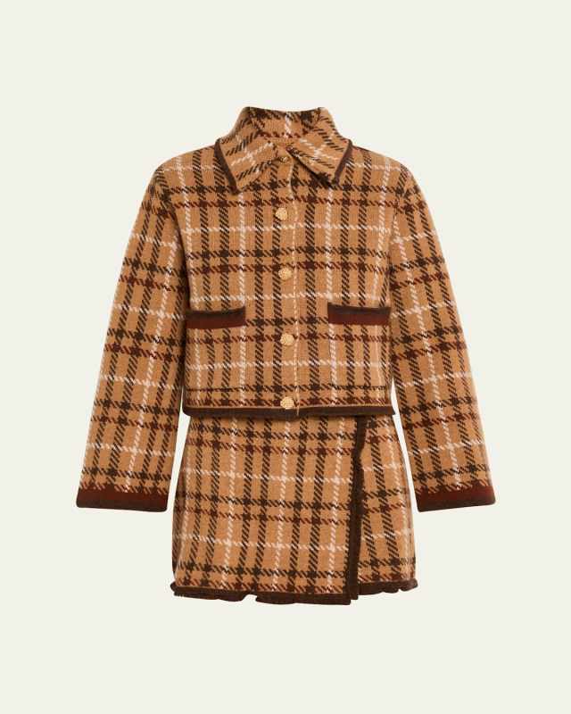 Delilah Plaid Merino Cardigan
